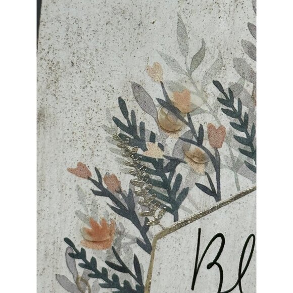 Bloom With Grace Wooden Wall Art Decor - Floral Hexagon Design 9" x 7" READ - Picture 4 of 14